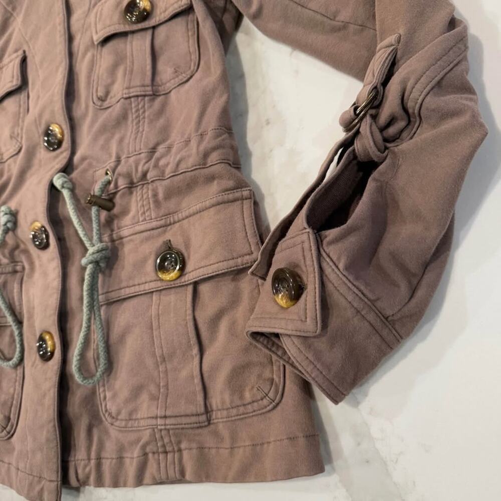 Sanctuary Street Smart Utility Jacket Brown Womens Size XS Drawstring Waist Soft - Picture 3 of 8